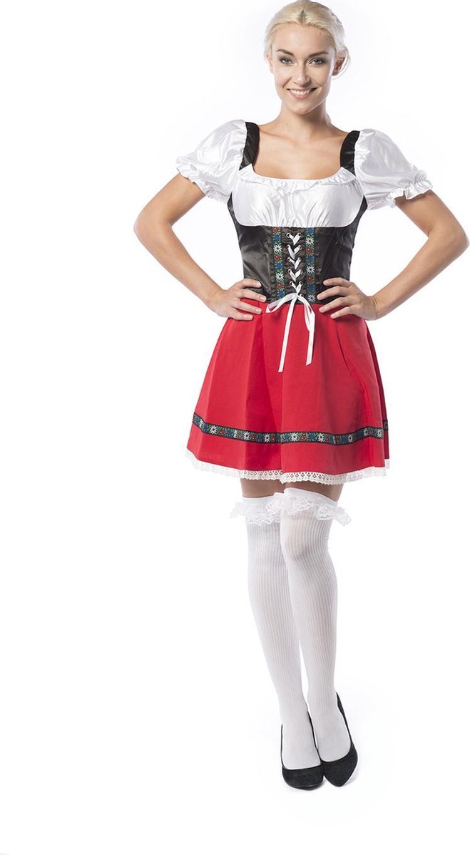 Oktoberfest Jurk Dames | Tiroler jurk Dames | Dirndl Martina | Rood | Maat L/40